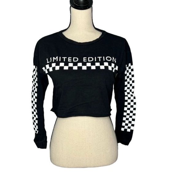french pastry Tops - French Pastry Black White Limited Edition Crop Top Women's Size Small S